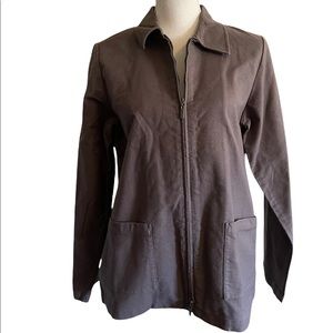 Eileen Fisher Purple Zip Up Cotton Jacket Small